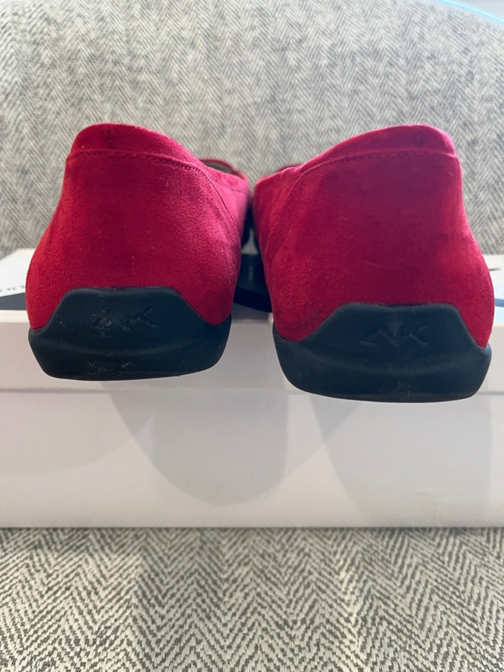 Anne Klein Red Suede Loafers size 9 - Picture 3 of 9